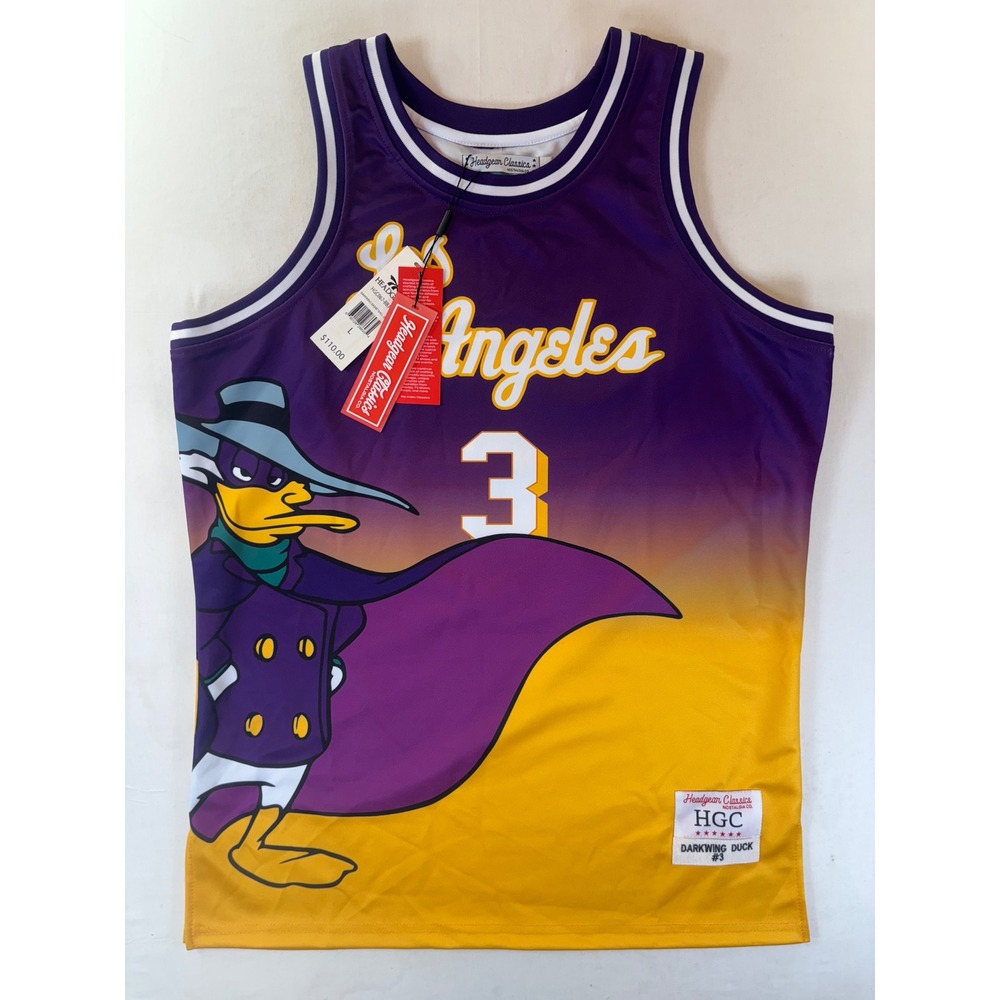 Headgear Classics Darkwing Duck Los Angeles Basketball Jersey Purple Yellow L